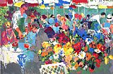 Leroy Neiman Canvas Paintings - Bistro Garden